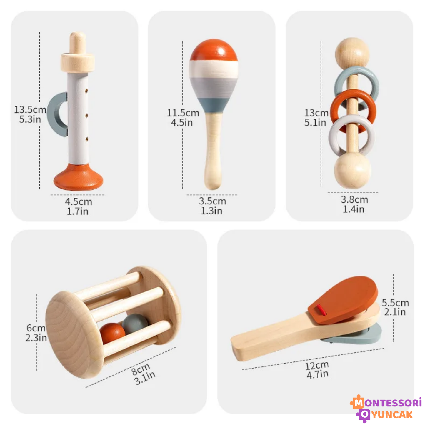Wooden Instrument Set-5 Pieces