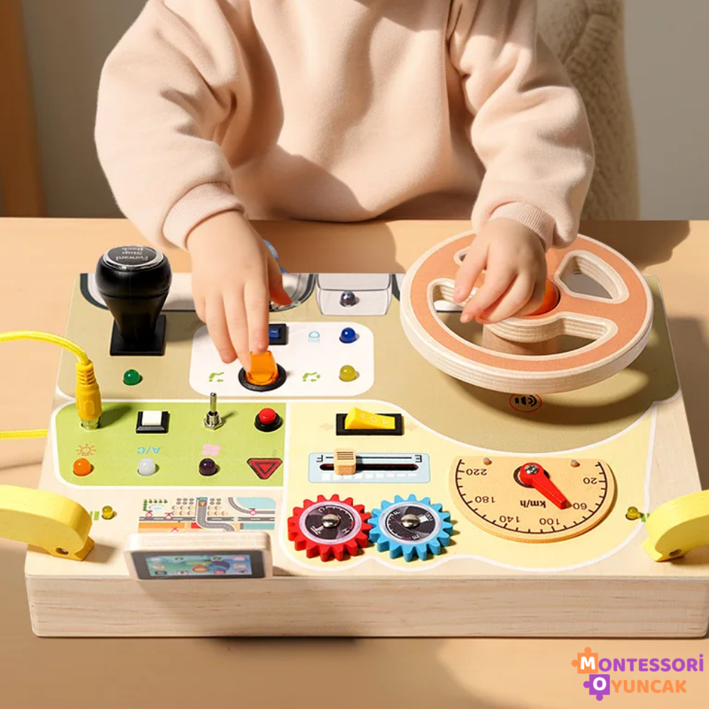 Wooden Steering Wheel Puzzle Toy