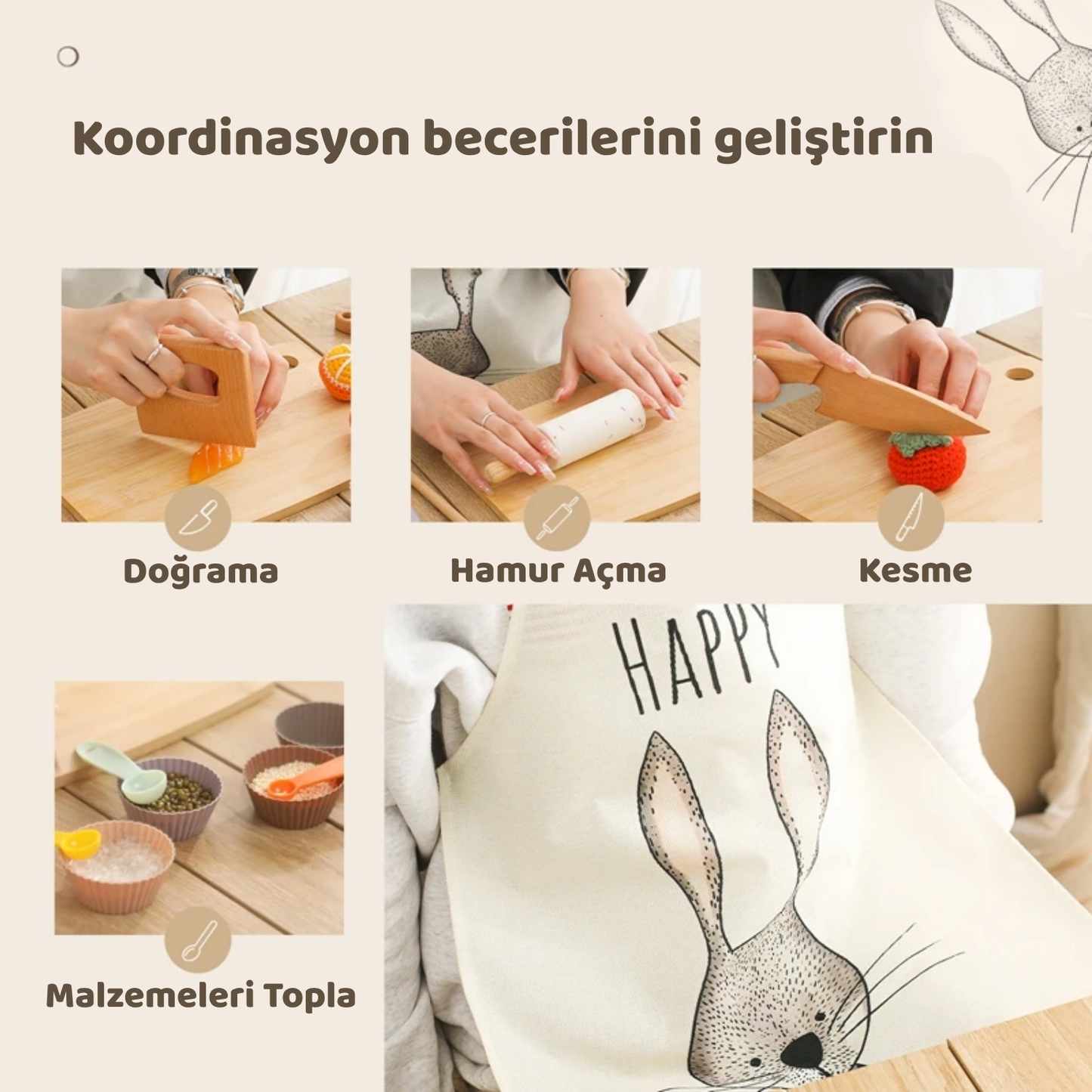 Montessori Rabbit Themed Kitchen Set
