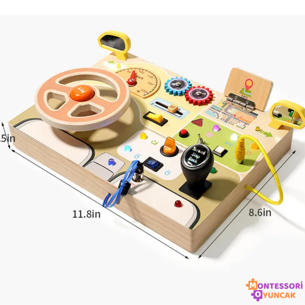 Wooden Steering Wheel Puzzle Toy