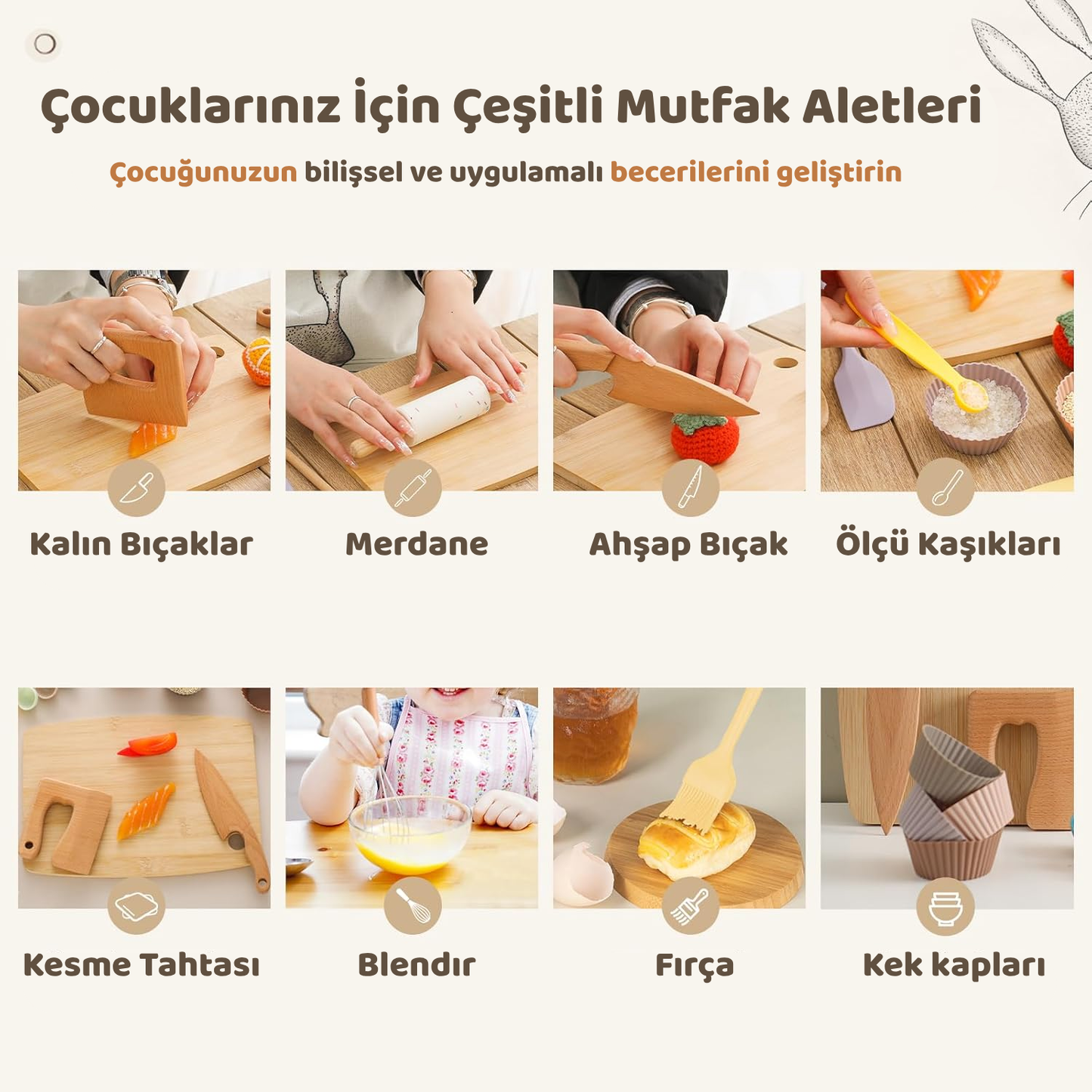 Montessori Rabbit Themed Kitchen Set