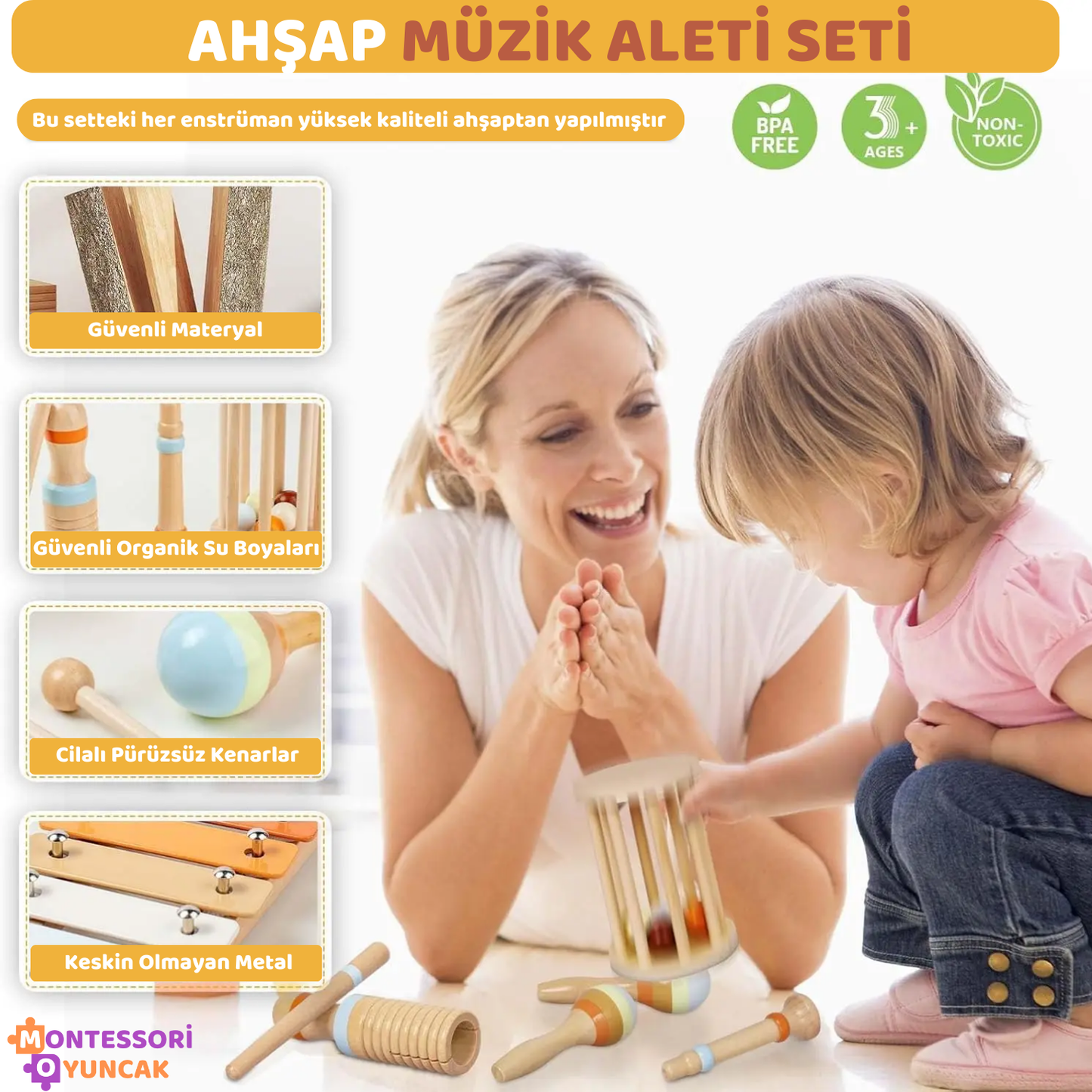 Wooden Musical Instrument Set-7 Pieces