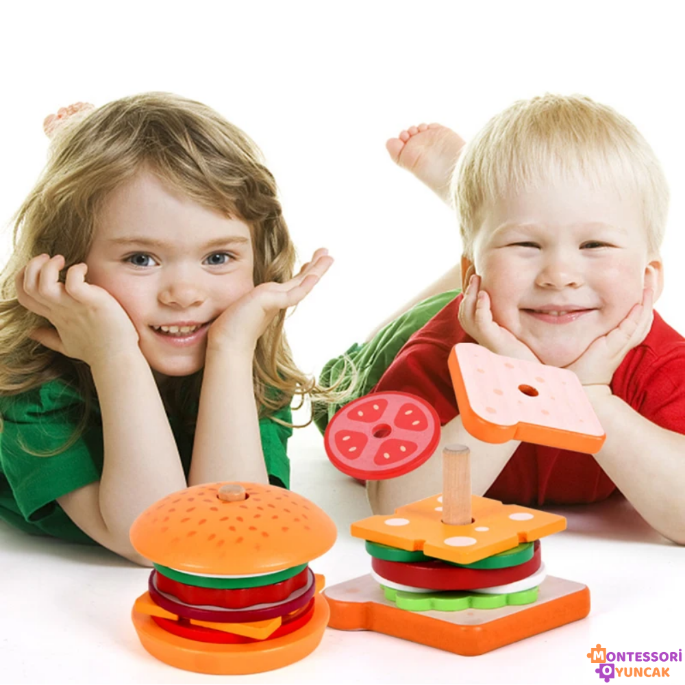 Wooden Montessori Fast Food Puzzle
