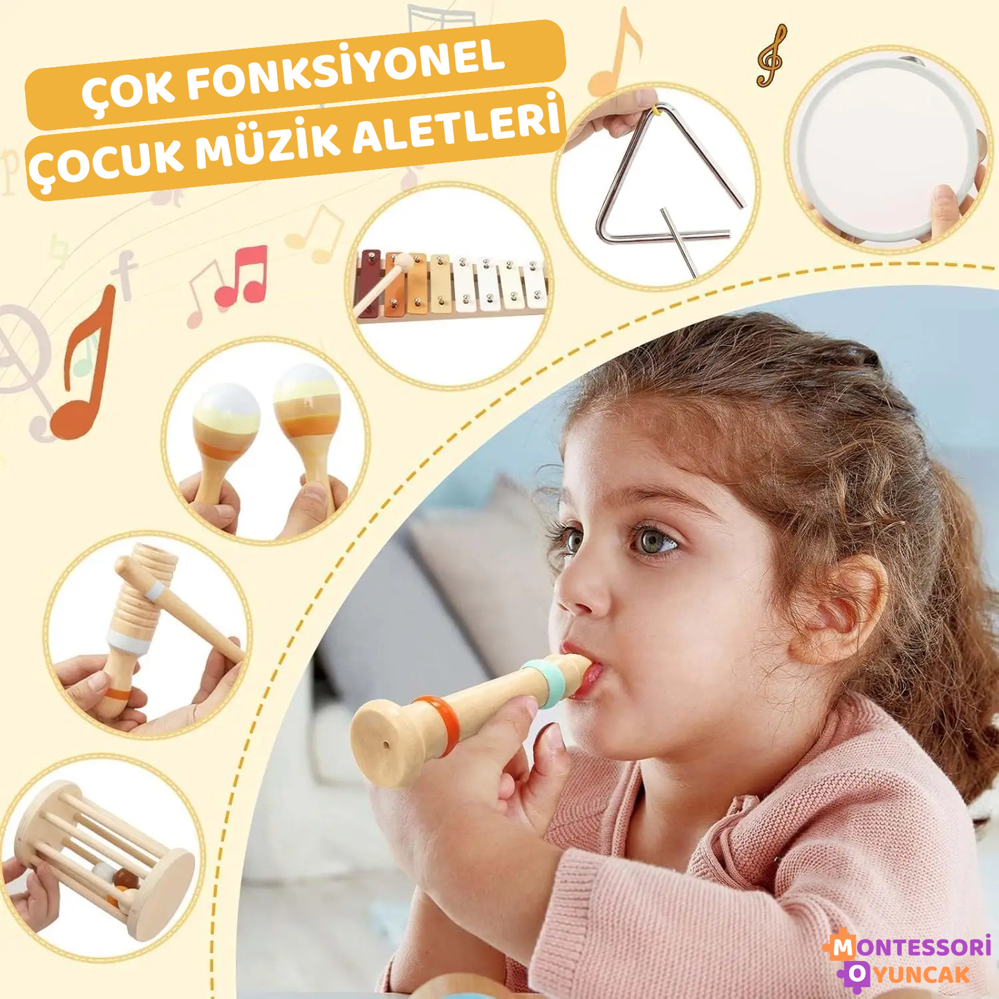 Wooden Musical Instrument Set-7 Pieces