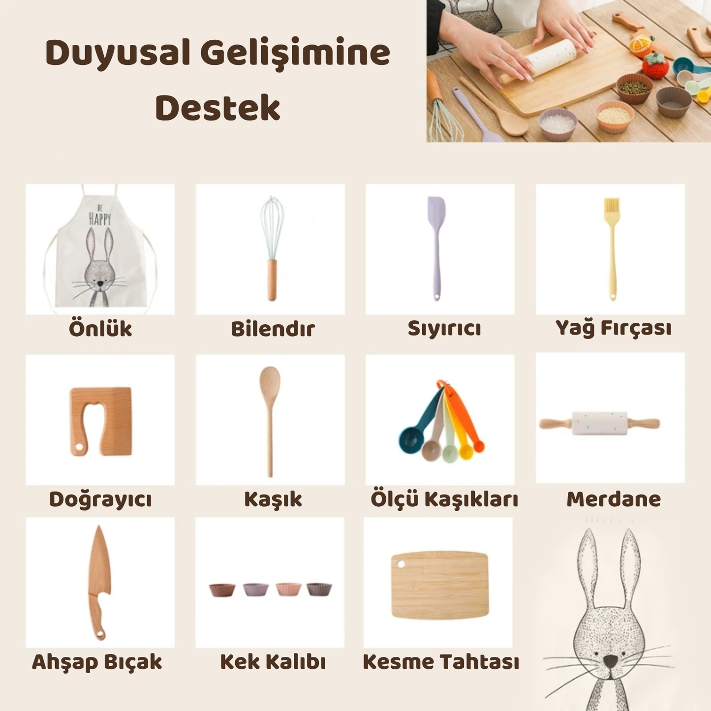 Montessori Rabbit Themed Kitchen Set