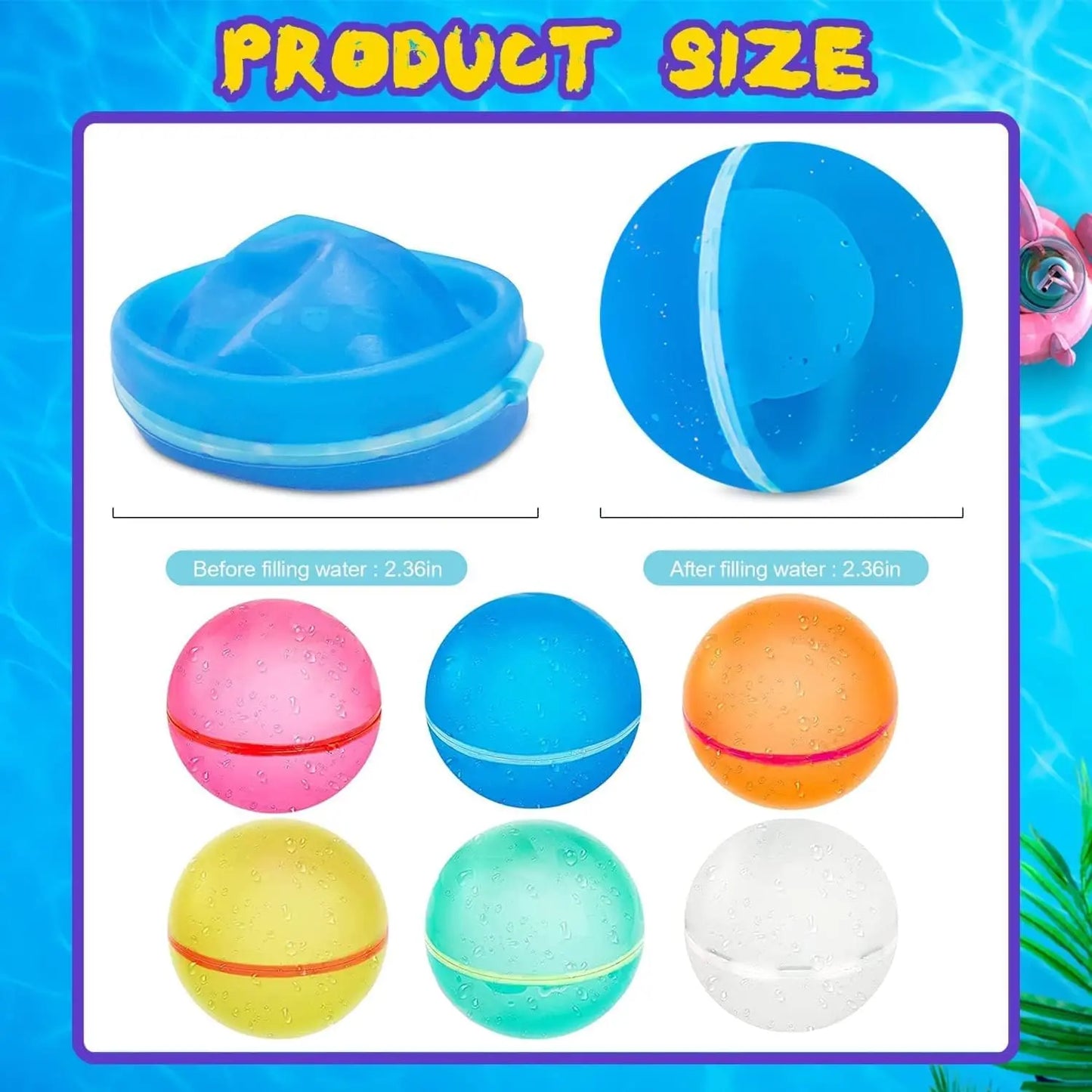 Montessori Fillable Water Balloons, 12 Pieces Montessori