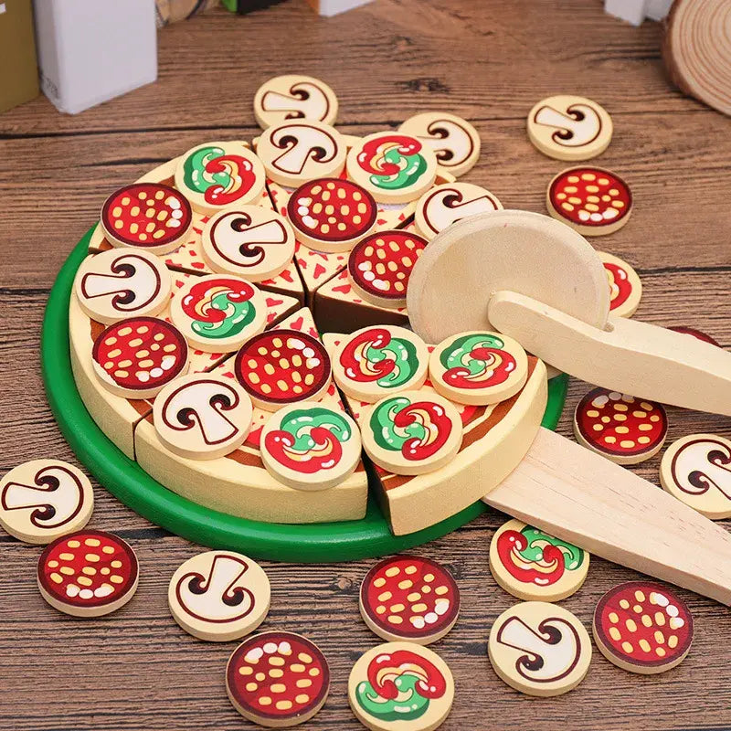 Educational Wooden Pizza Set Montessori