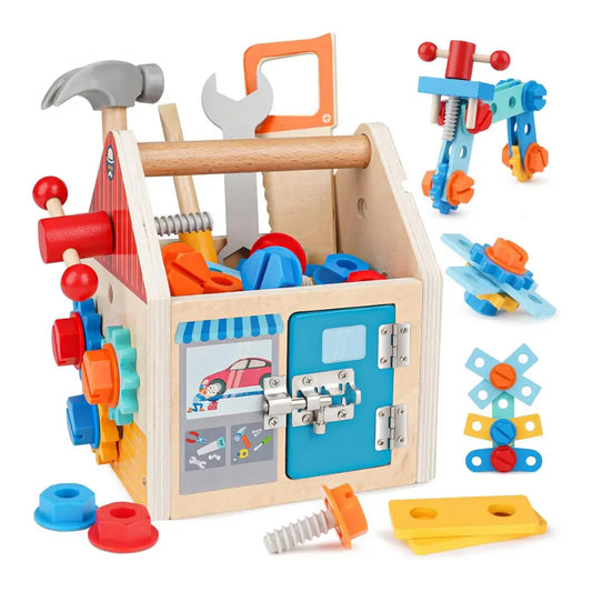 Wooden Handheld Repair Tool Box Puzzle Toy Montessori