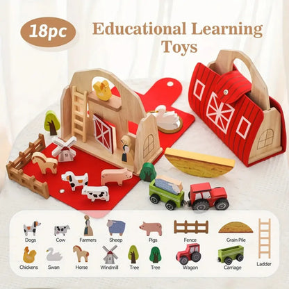 Wooden Farm Set Montessori