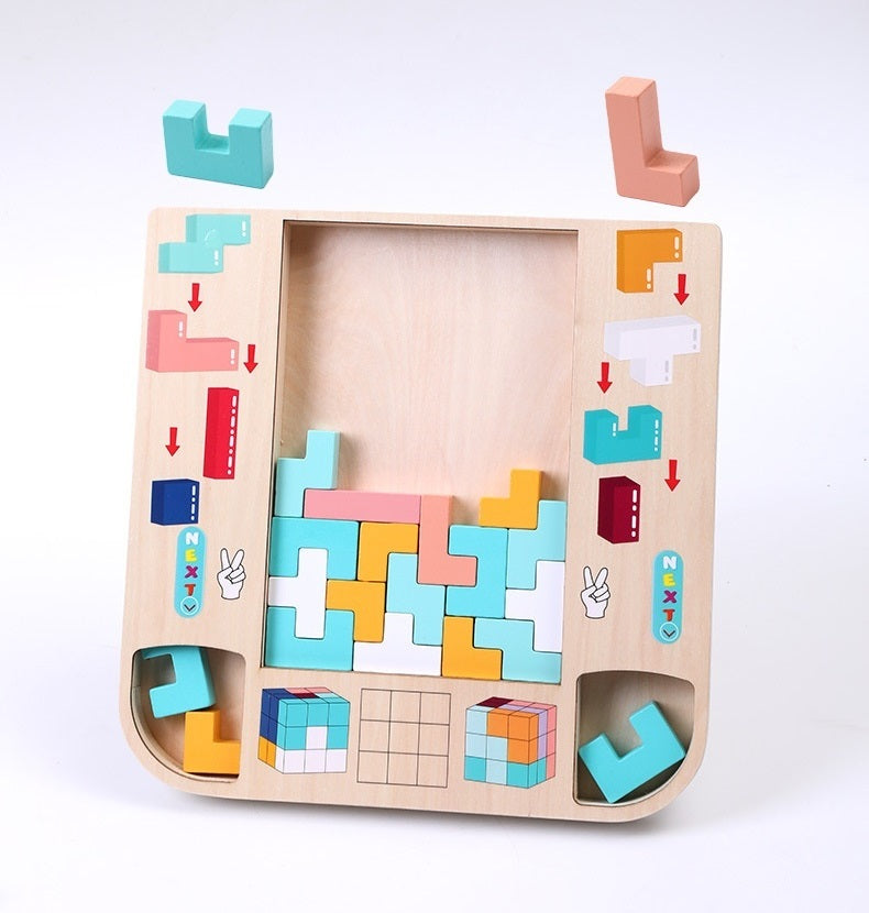 Montessori Wooden Tetris Game