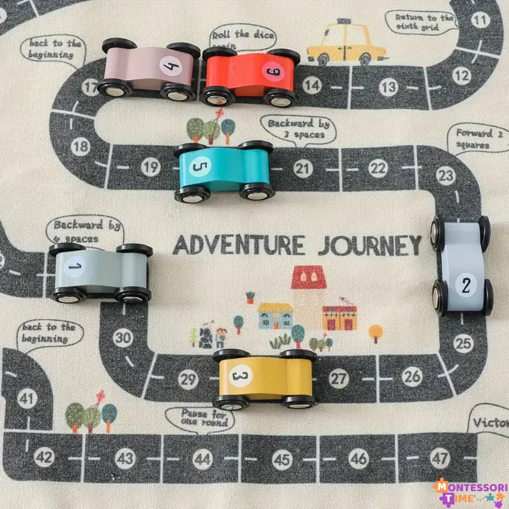 Wooden Car Racing Set Montessori Time