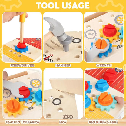 Wooden Handheld Repair Tool Box Puzzle Toy Montessori