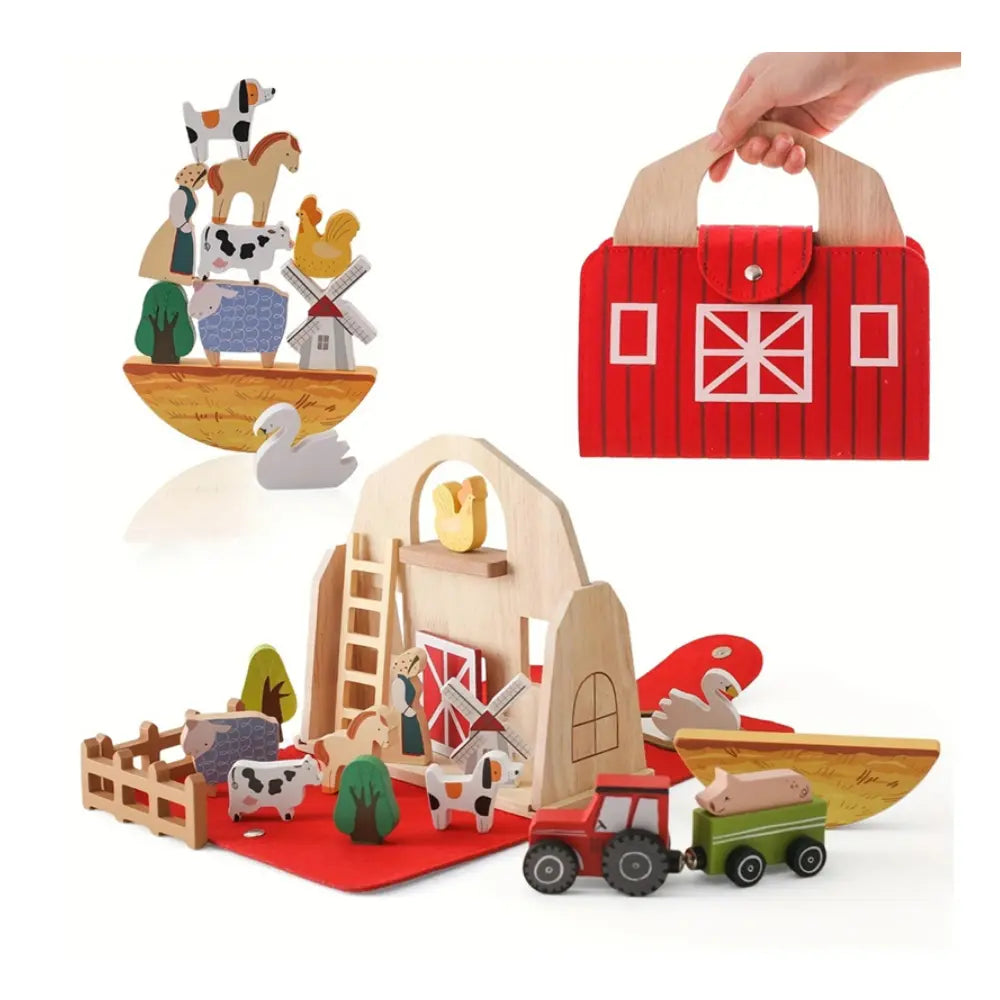 Wooden Farm Set Montessori