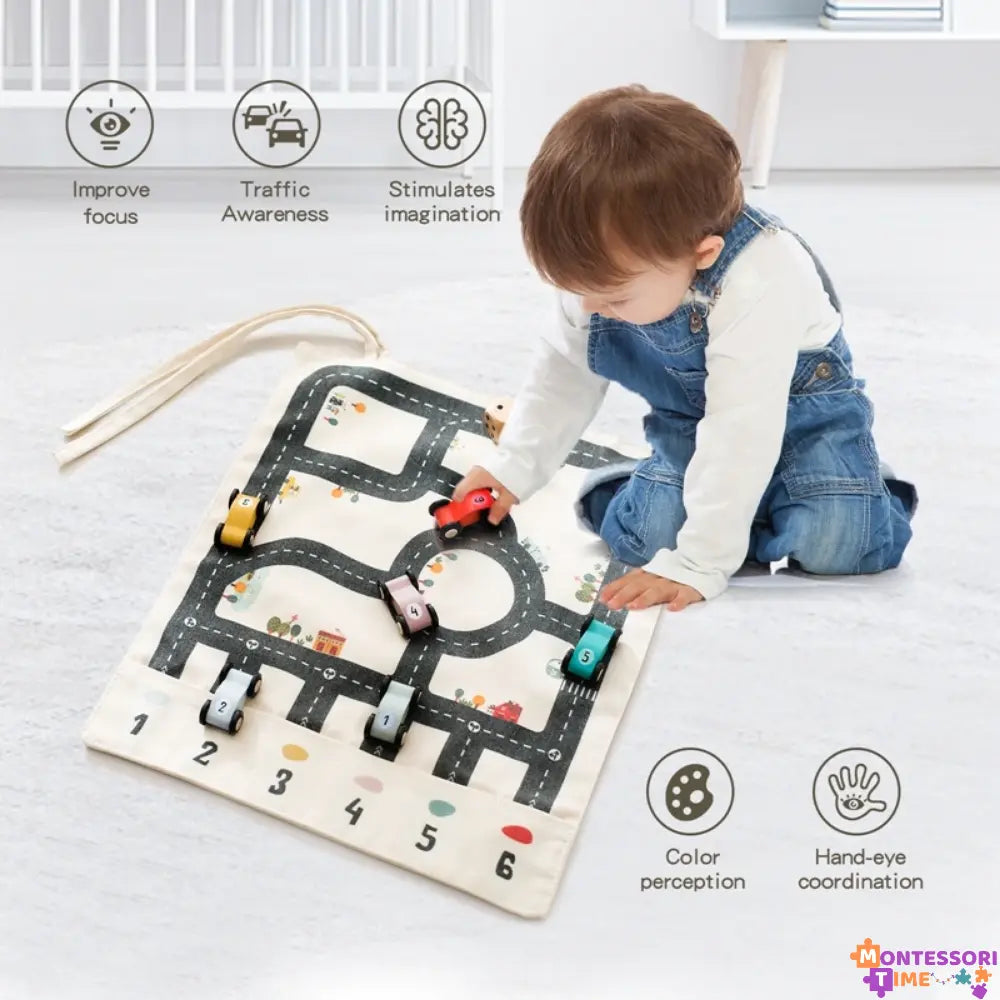 Wooden Car Racing Set Montessori Time