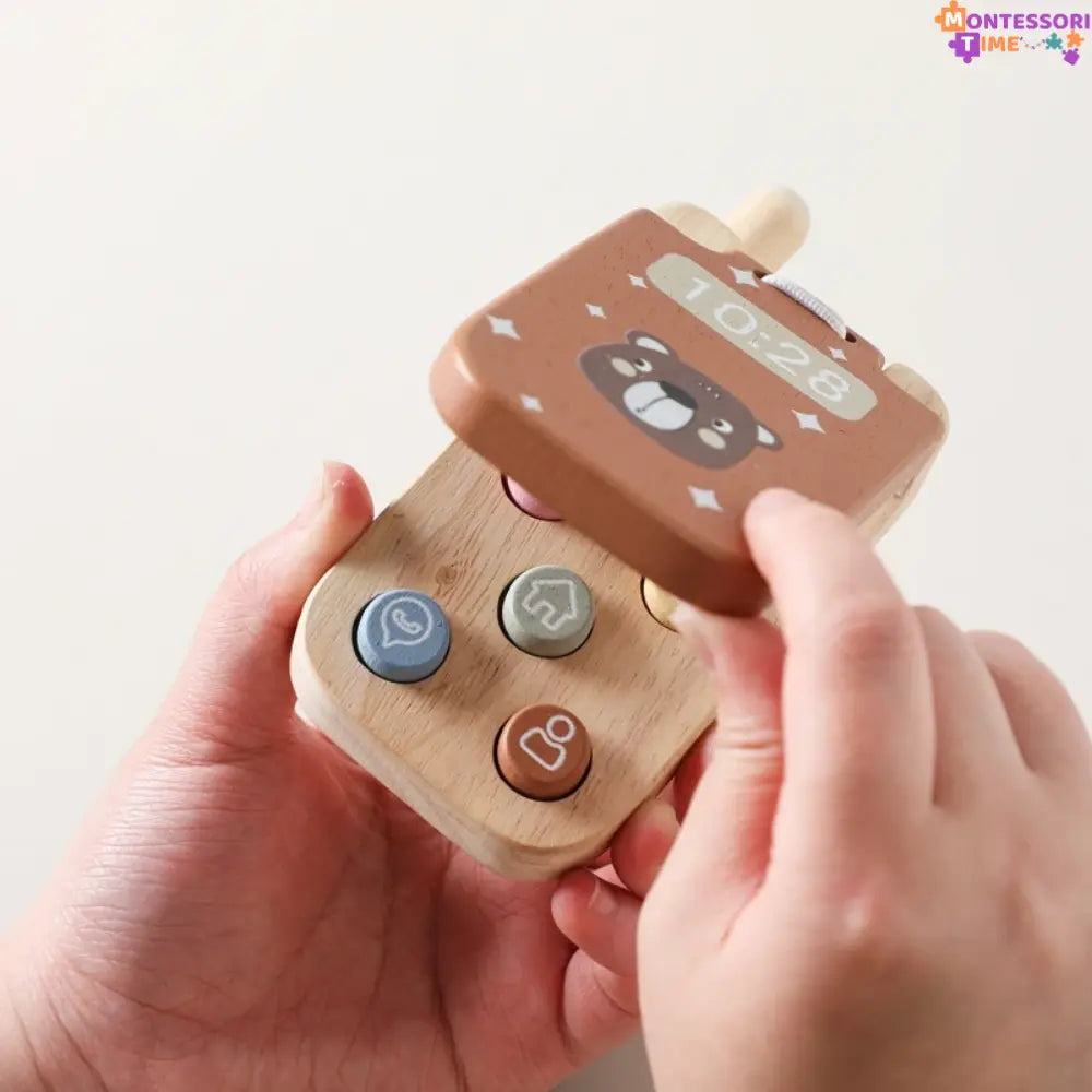 My First Montessori Wooden Phone Montessori Time