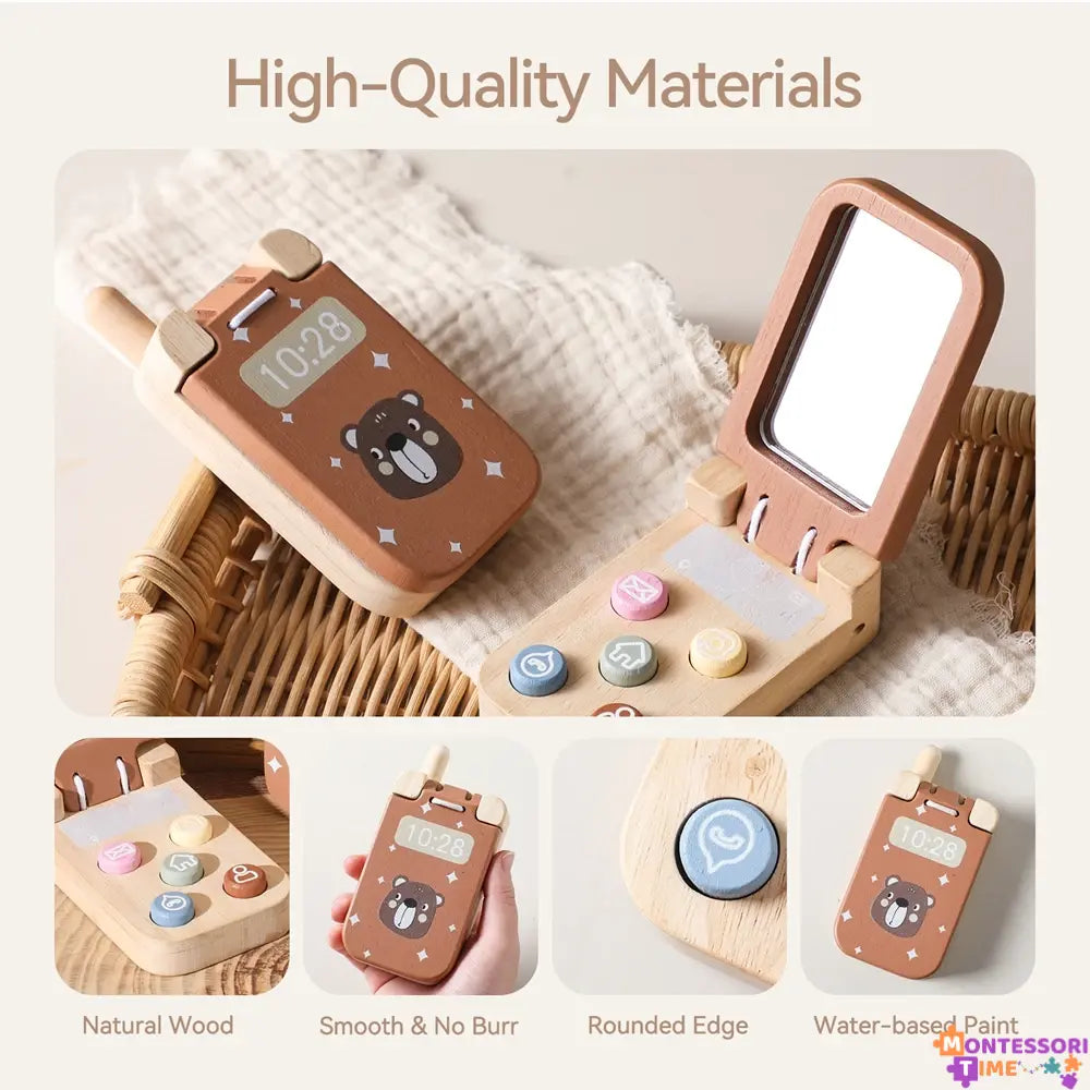 My First Montessori Wooden Phone Montessori Time