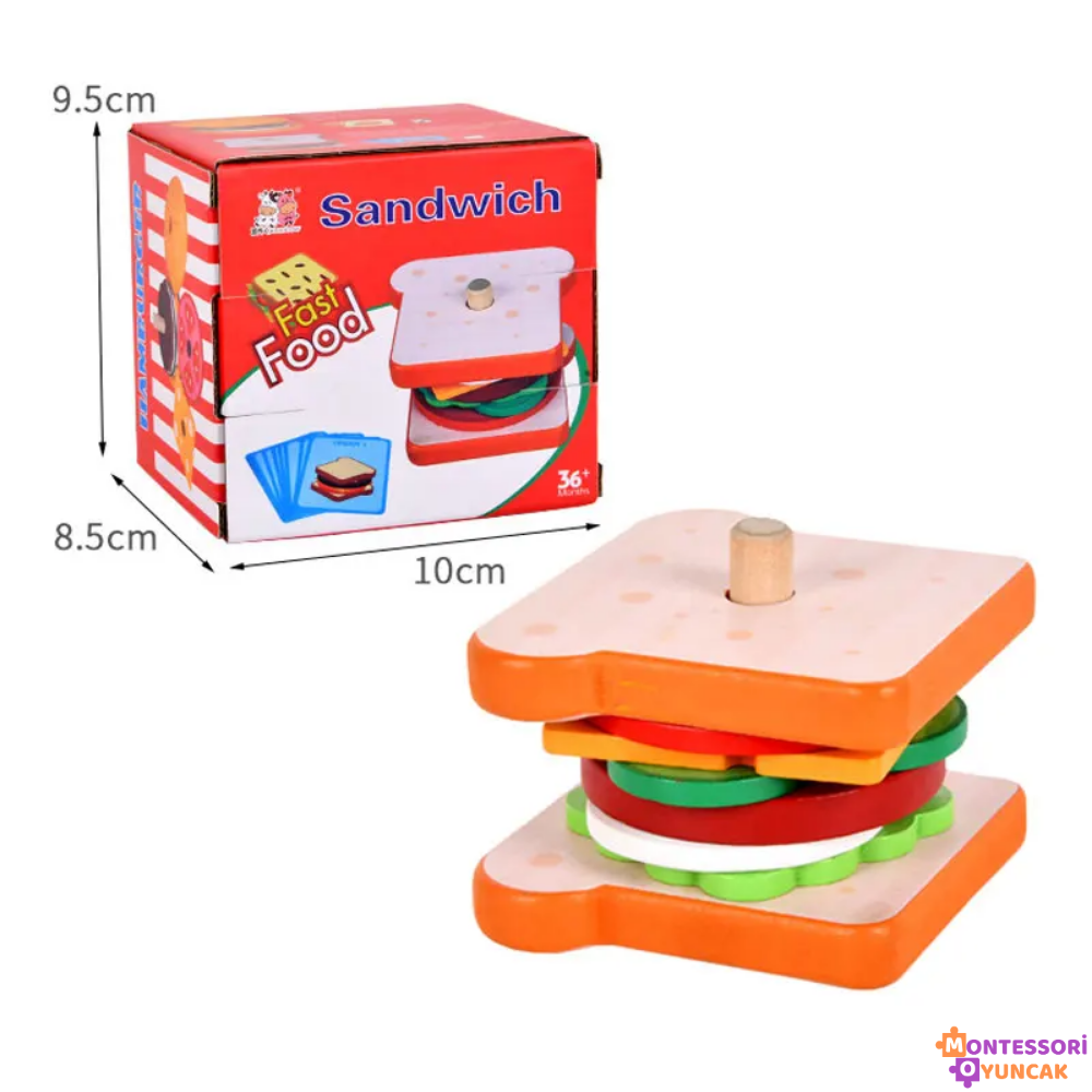 Wooden Montessori Fast Food Puzzle