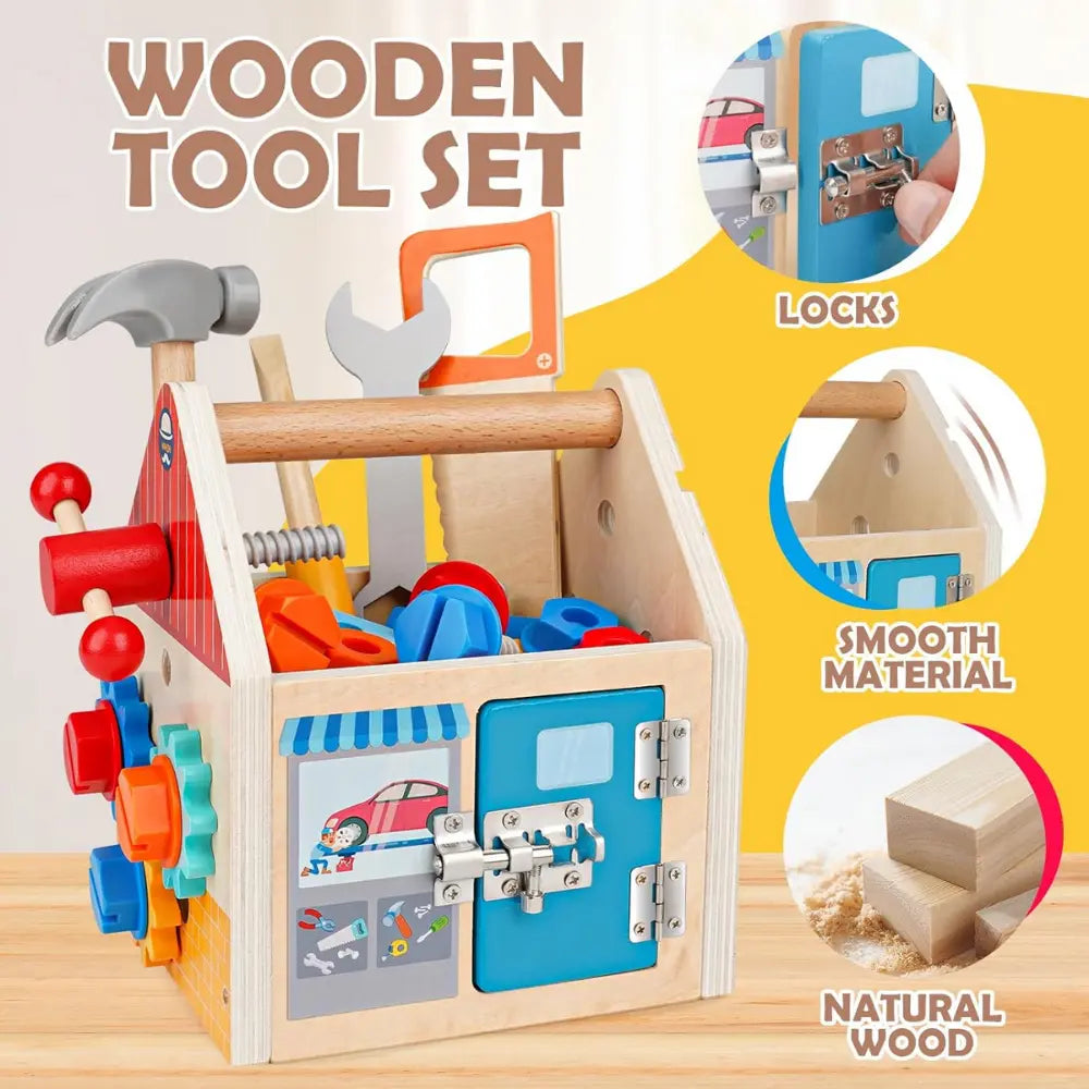 Wooden Handheld Repair Tool Box Puzzle Toy Montessori