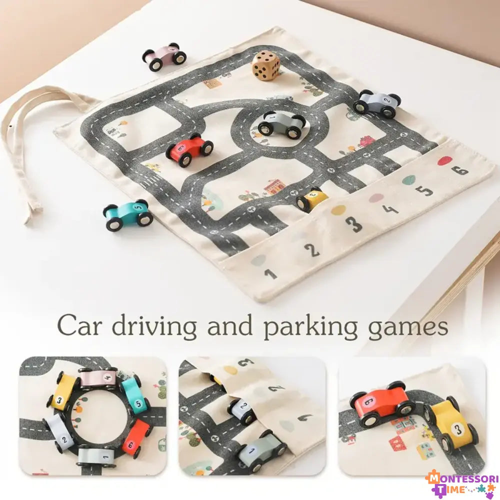 Wooden Car Racing Set Montessori Time