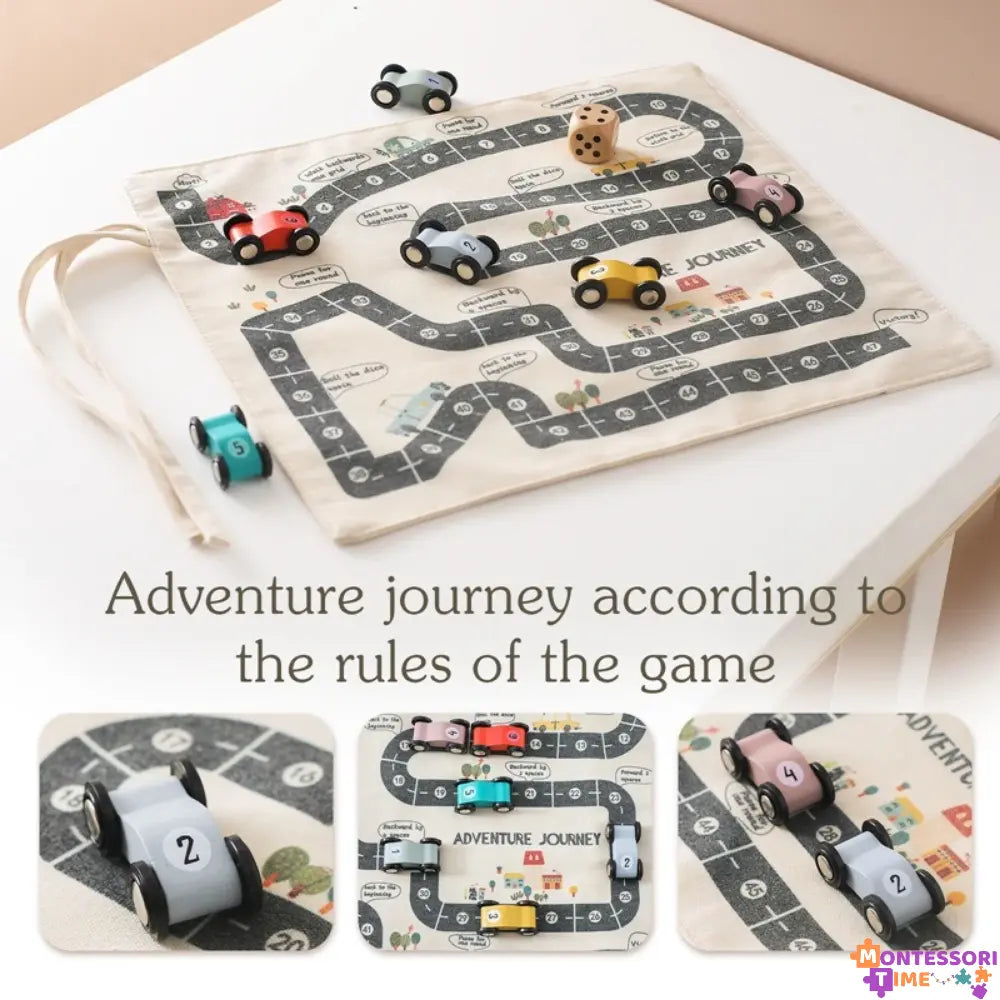 Wooden Car Racing Set Montessori Time