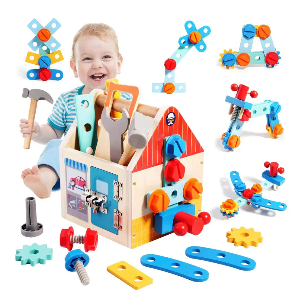 Wooden Handheld Repair Tool Box Puzzle Toy Montessori