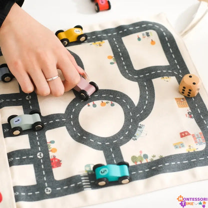 Wooden Car Racing Set Montessori Time