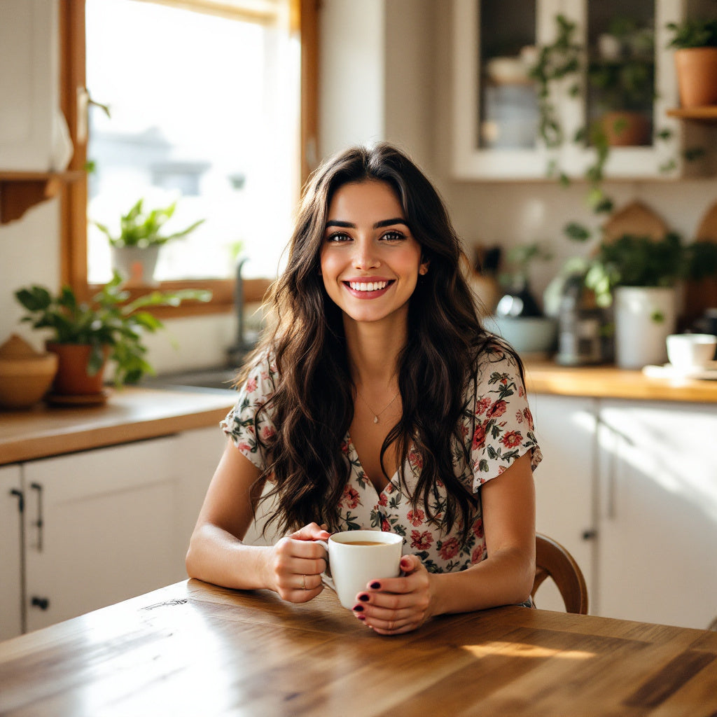 files/A_Turkish_woman_in_her_late_20s_with_long_wavy_dark_hair_wearing_a_floral-patterned_dress_seated_casually_at_a_wooden_dining_table_in_a_cozy_kitchen_The_kitchen_has_white_cabinets_woo.jpg