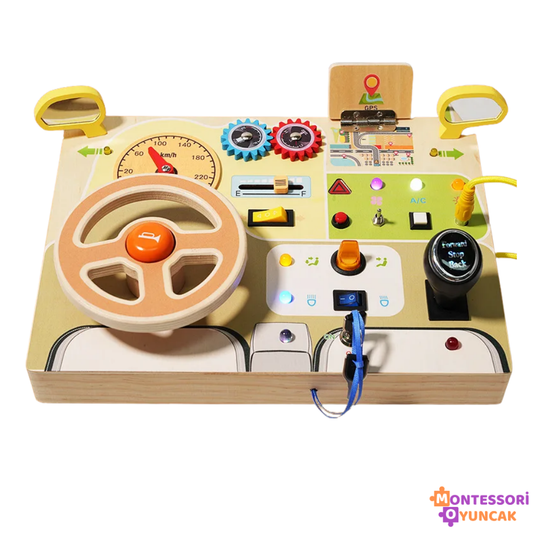 Wooden Steering Wheel Puzzle Toy