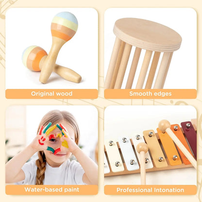 Wooden Musical Instrument Set-7 Pieces Montessori