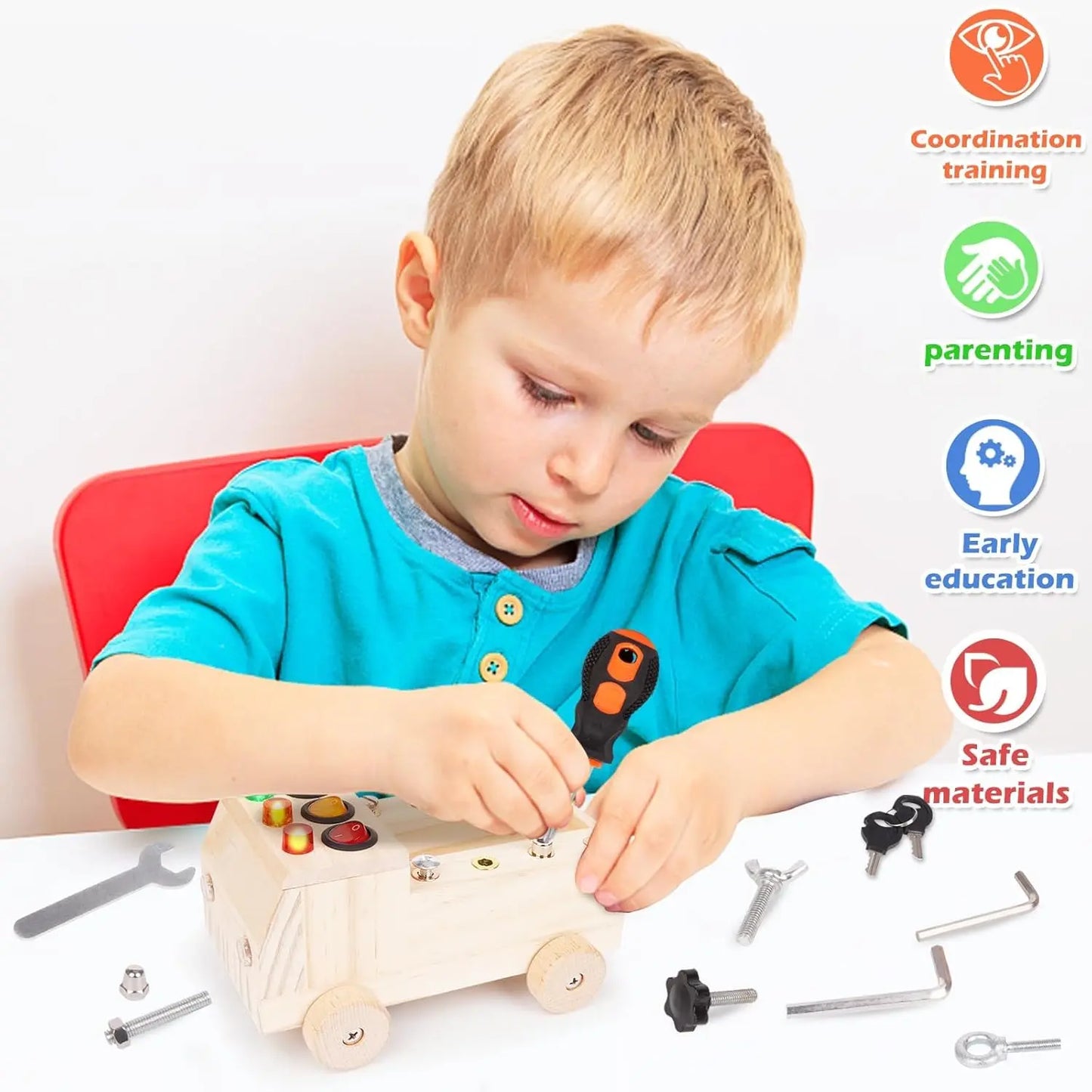 Wooden Car Repair Kit Montessori