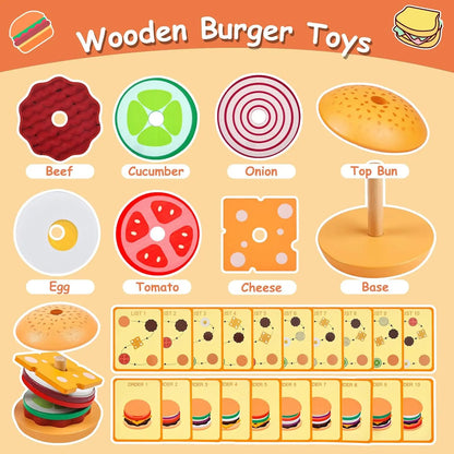 Wooden Montessori Fast Food Puzzle Montessori