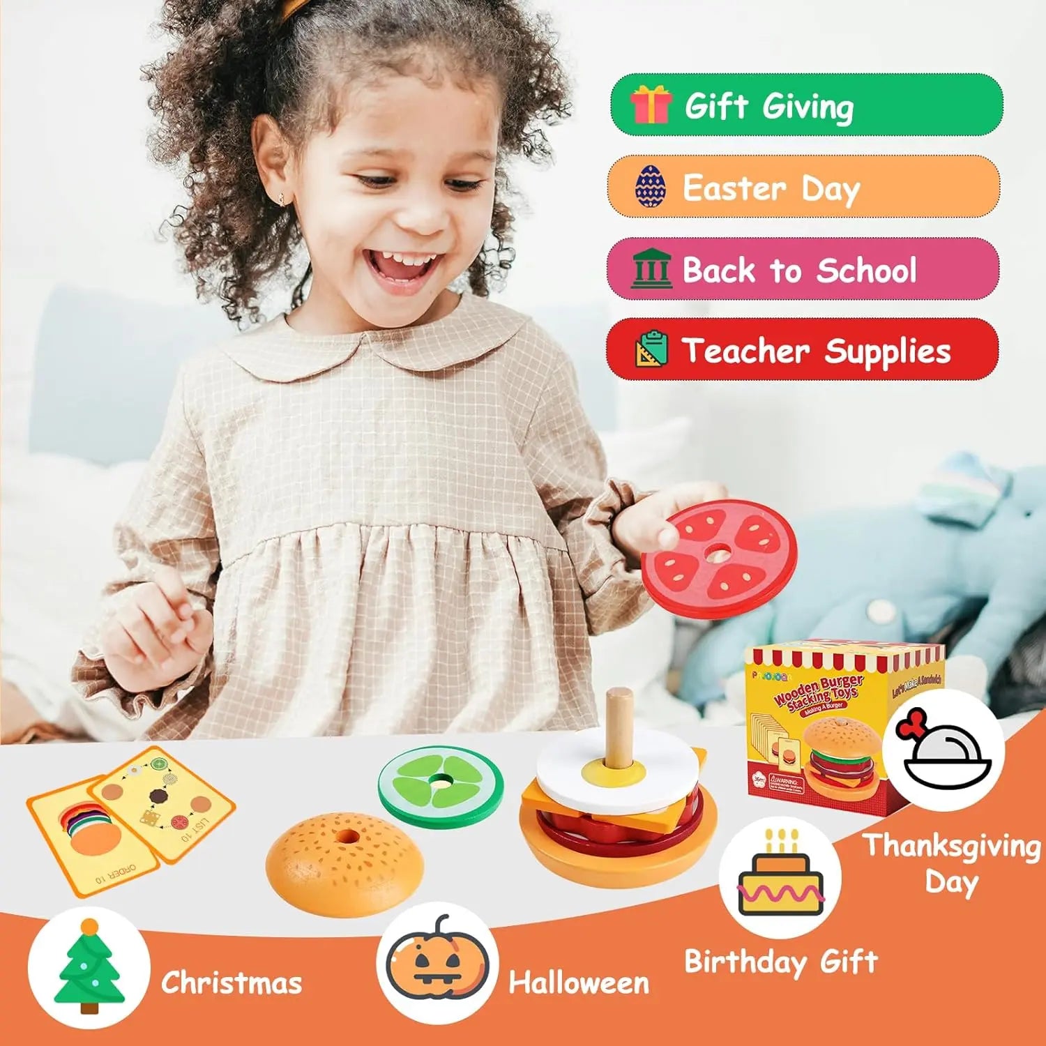 Wooden Montessori Fast Food Puzzle Montessori