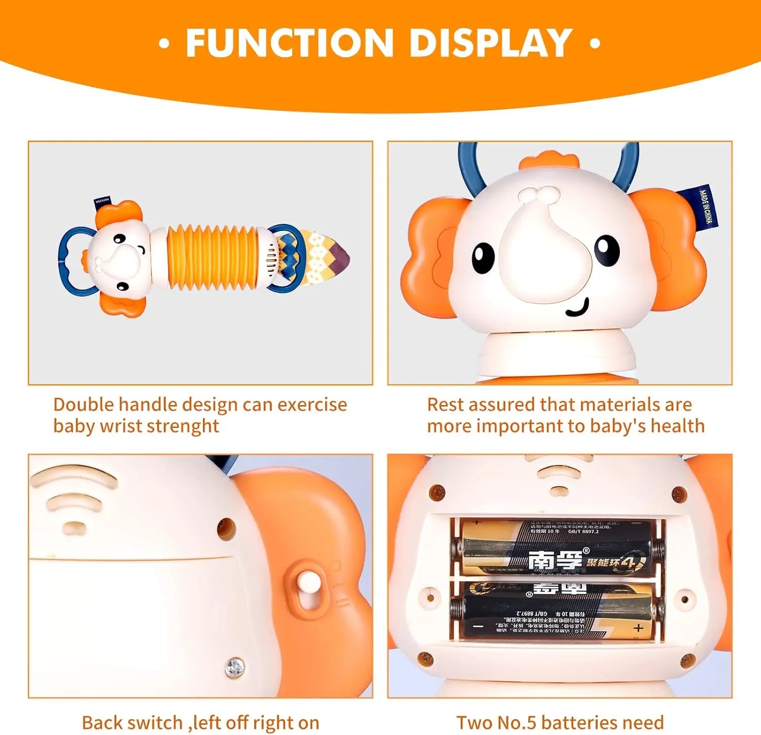 Elephant Accordion Baby Toys Montessori Time