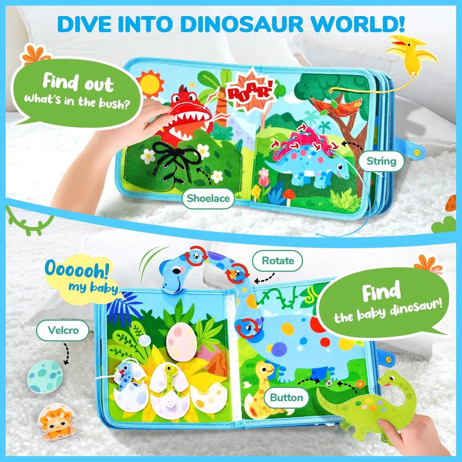 Dinosaur Busy Book Montessori Time