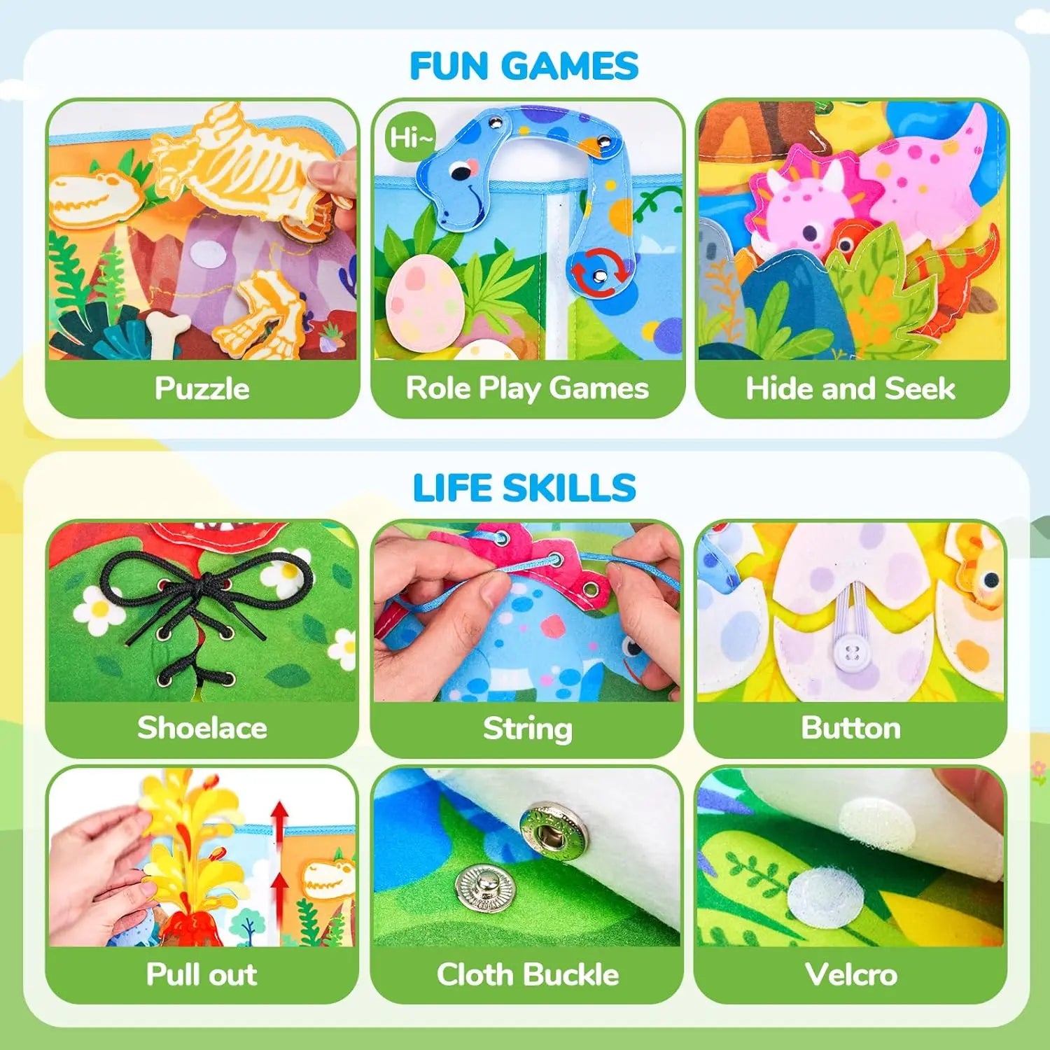 Dinosaur Busy Book Montessori Time