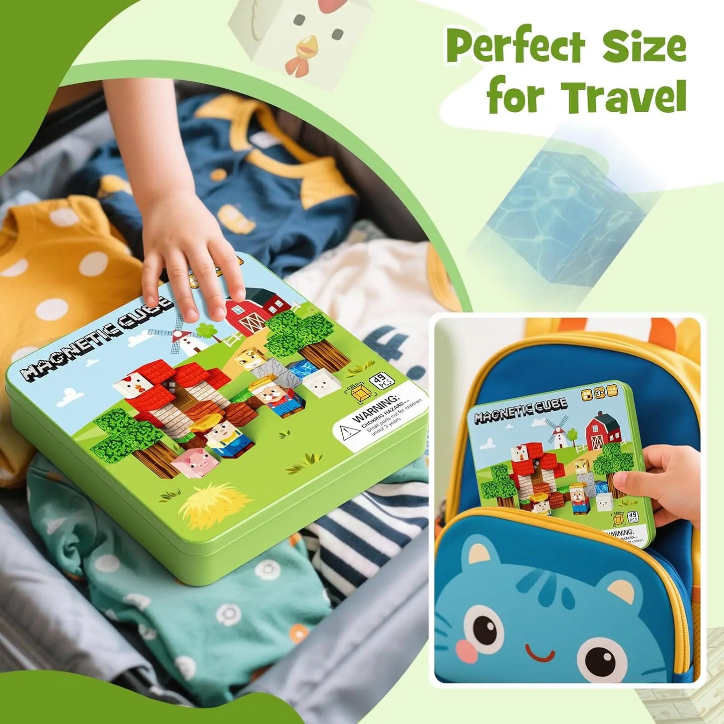 49 Pcs Farm Animals Magnetic Building Blocks Set Montessori Time