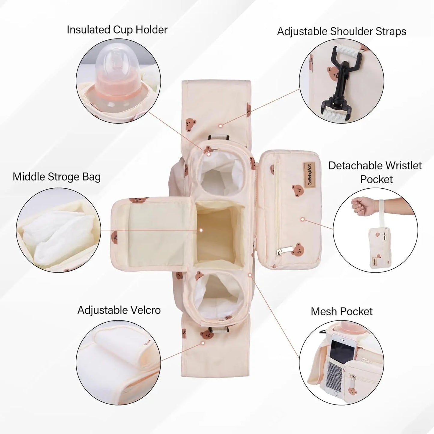 Teddy Bear Stroller Organizer