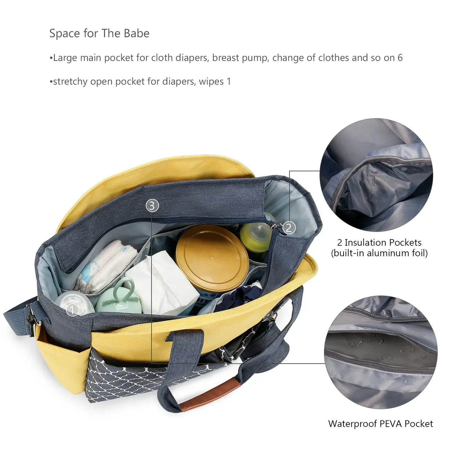 Diaper Bag Tote Baby Changing Bag