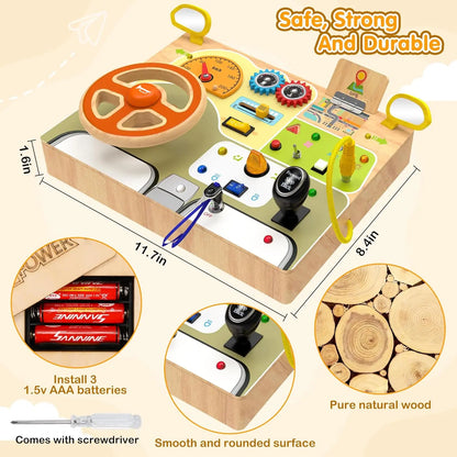 Wooden Steering Wheel Puzzle Toy Montessori