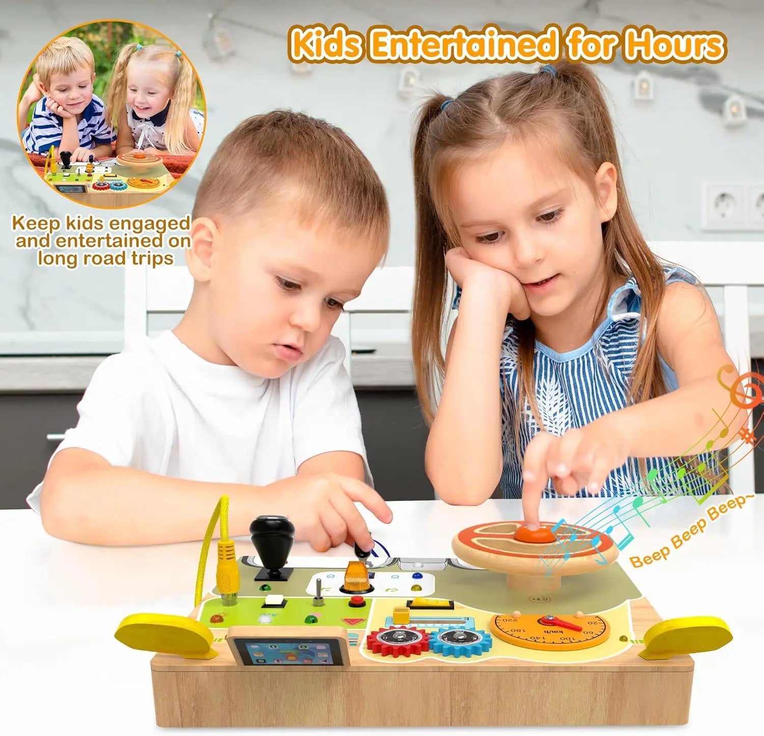 Wooden Steering Wheel Puzzle Toy Montessori