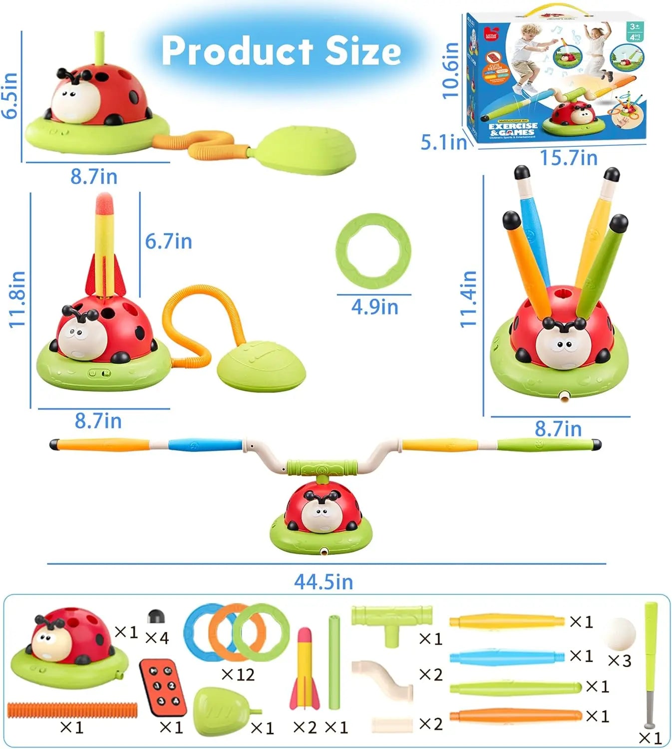Ladybug Multifunctional Exercise Machine Montessori