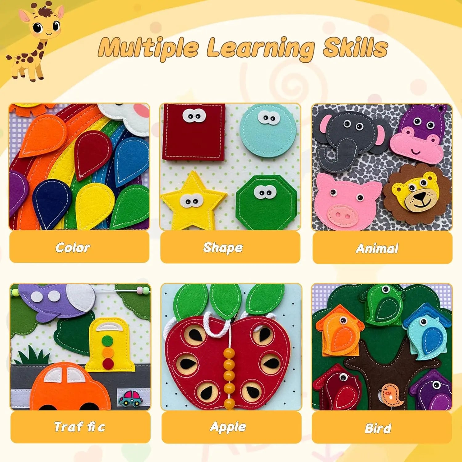 Giraffe Felt Book Montessori