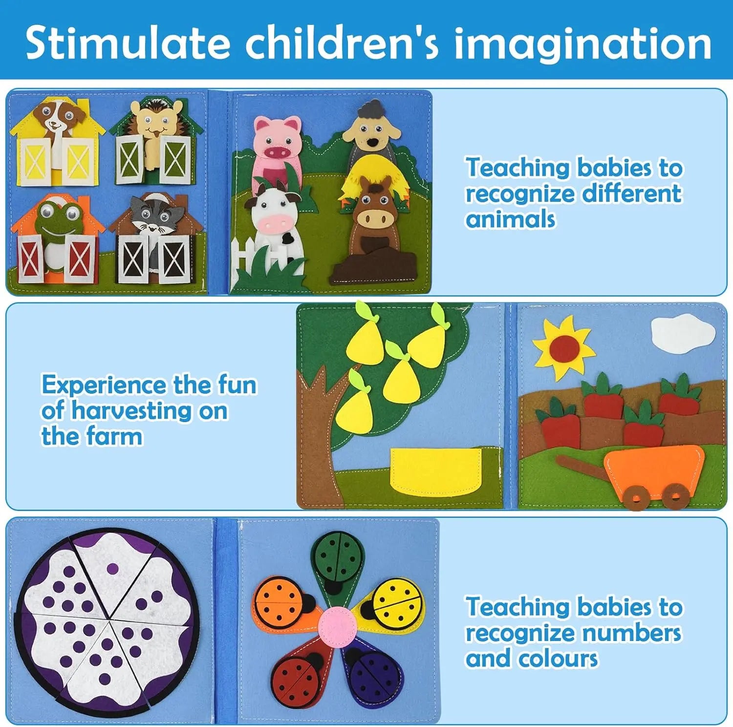 Farm felt book Montessori